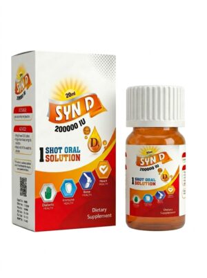SYN D 200,000 IU 1 Shot Oral Solution by Syncar Nutraceuticals – Vitamin D3 supplement for bone, immune, and heart health.