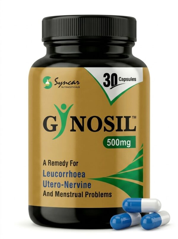 Gynosil 500mg Capsules box for period pain relief in pakistan by Syncar Nutraceuticals